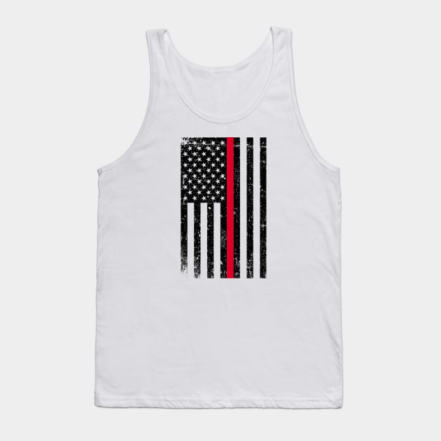 Thin Red Line (Firefighter) T-Shirt Tank Top by Southern Star Studios